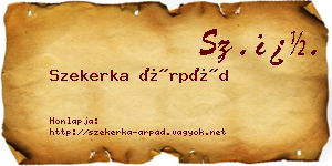 Szekerka Árpád névjegykártya